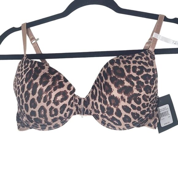 Frederick's of Hollywood Leopard Print Push-Up Bra Size 36C NWT Lingerie Shower - Picture 1 of 12